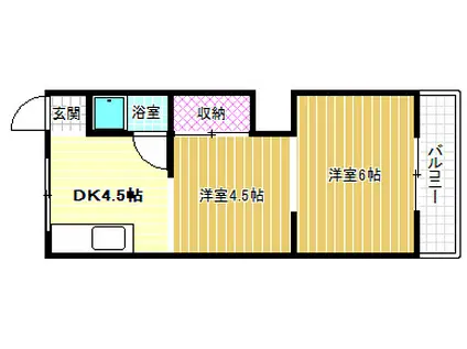 パインリーフ松原(2DK/1階)の間取り写真