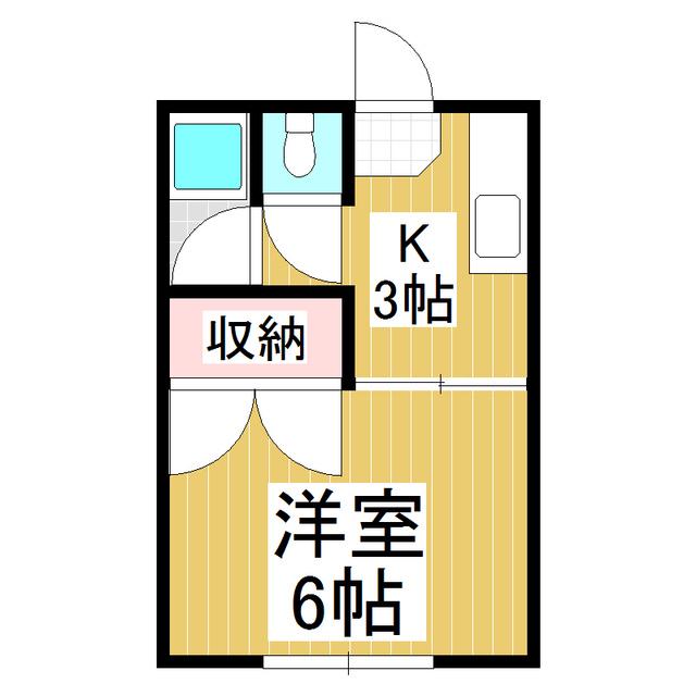 コーポまどか B(1K/1階)の間取り写真