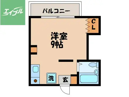 プライムマンション江里町(ワンルーム/2階)の間取り写真