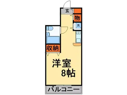 ジュネパレス新松戸第16(ワンルーム/4階)の間取り写真