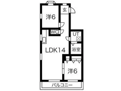 パラシオン萌(2LDK/2階)の間取り写真