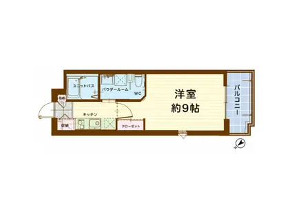 ル パルテール(1K/2階)の間取り写真