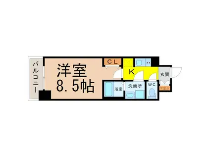 S-RESIDENCE金山ウエスト(1K/2階)の間取り写真