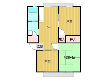 パナハイツアベニュー東棟(3DK/1階)の間取り写真