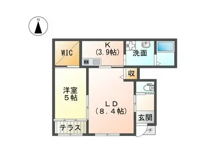 フロレアート大磯(1LDK/1階)の間取り写真