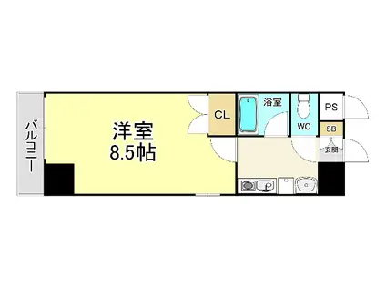 エンゼルコート清水(1K/4階)の間取り写真