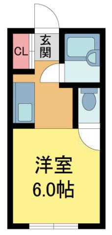 ルシエール甲東園(1K/1階)の間取り写真