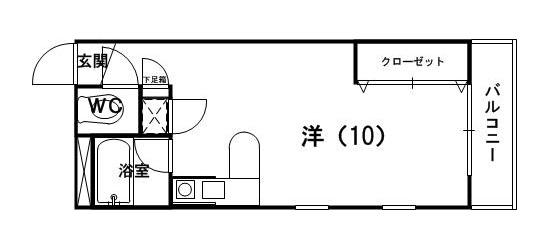 グリーンピア月見(ワンルーム/2階)の間取り写真
