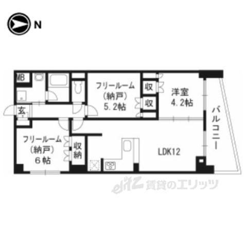 リソシエ京都河原町エクス(3LDK/2階)の間取り写真