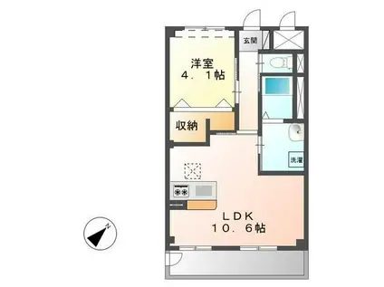 CRECIAつくば(1LDK/2階)の間取り写真