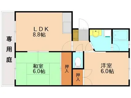 エステートYM(2LDK/4階)の間取り写真