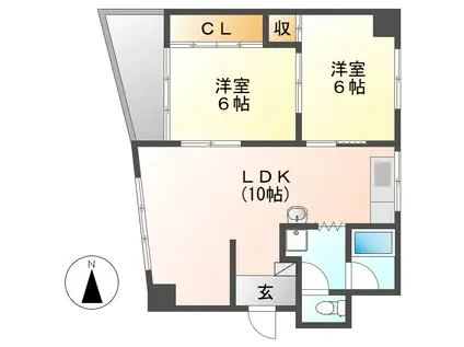 ラ・スォードビル(3K/3階)の間取り写真