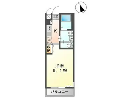 アヴァンティG(1K/1階)の間取り写真