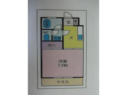 ニッコウハイツ3号館(1K/1階)の間取り写真