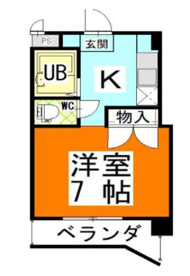 エスポアール22(1K/3階)の間取り写真