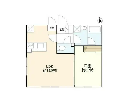 ウェルスクエアイズム三軒茶屋サウス(1LDK/2階)の間取り写真