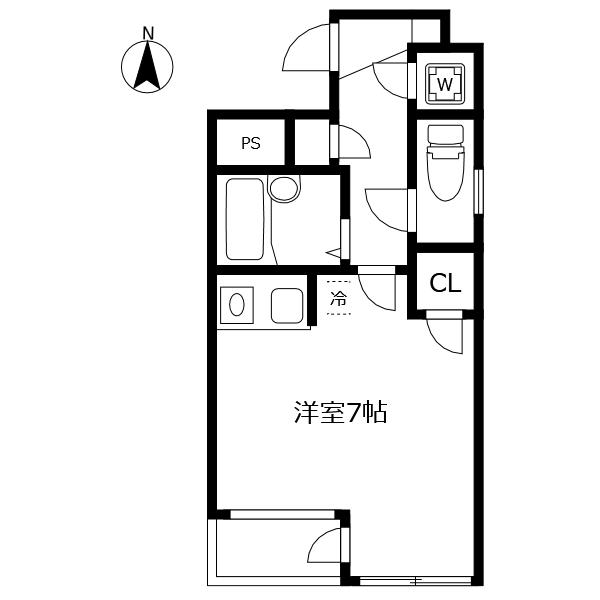 リジョイス(ワンルーム/2階)の間取り写真