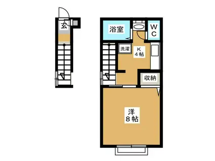 カーサNOBU(1K/2階)の間取り写真