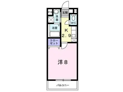 エスポワール(1K/1階)の間取り写真