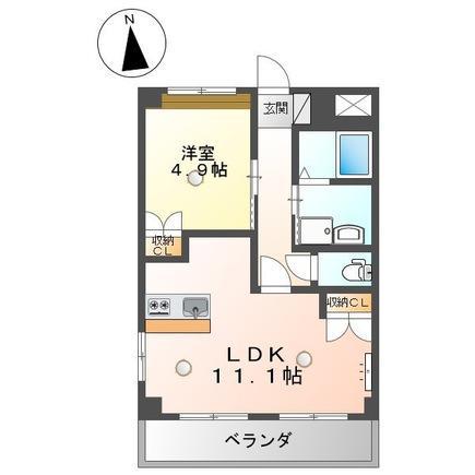 ハッピースウィング(1LDK/2階)の間取り写真