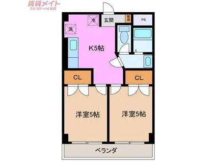 NEXTAGE A(2K/3階)の間取り写真