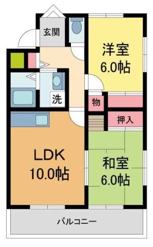 アメニティマンションIII(2LDK/1階)の間取り写真
