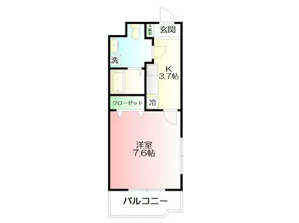 ハモーサ湘南(1K/2階)の間取り写真