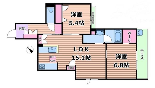 オルキデア クオーレ(2LDK/1階)の間取り写真