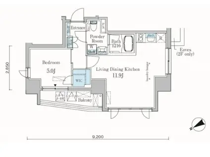 カーサスプレンディッド恵比寿1丁目アネックス(1LDK/9階)の間取り写真