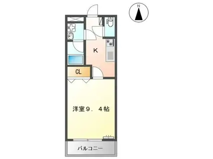 グリーンパーク・TM(1K/1階)の間取り写真