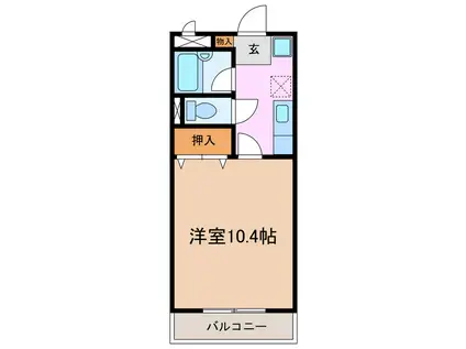 デフィ1(1K/1階)の間取り写真