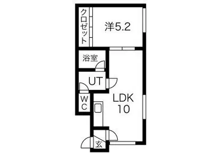 ル・ウエスト円山(1LDK/2階)の間取り写真