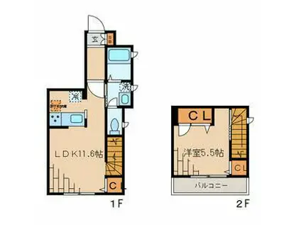 ノワイエ(1LDK/1階)の間取り写真
