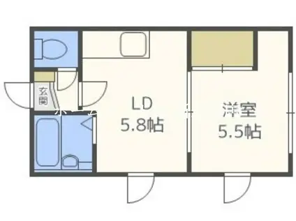 メゾンアベニュー(1DK/1階)の間取り写真