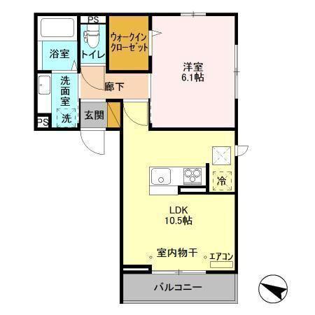 フォレストヴィラ(1LDK/2階)の間取り写真
