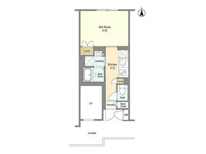 ラクラス中野南台(1K/2階)の間取り写真