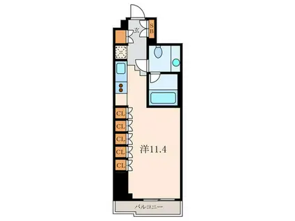 カスタリア麻布十番II(ワンルーム/5階)の間取り写真