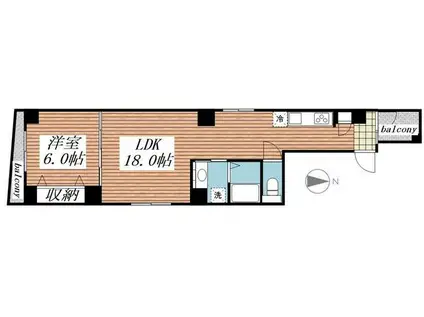 AKハイム笹塚(1LDK/3階)の間取り写真