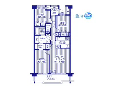 シエールグラン洋光台公園(3LDK/3階)の間取り写真