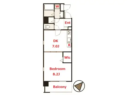 シャンブル蒔田(1DK/6階)の間取り写真
