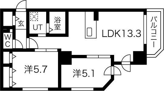 IBIZA(2LDK/8階)の間取り写真