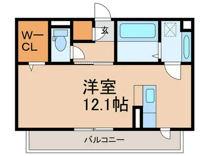 ドマーニ(ワンルーム/3階)の間取り写真