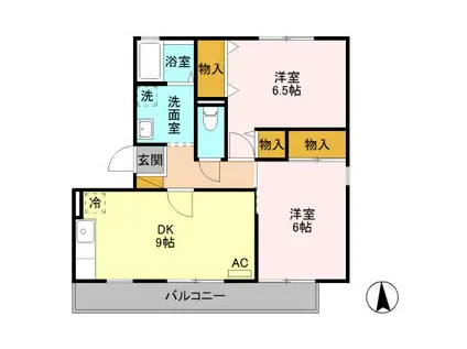 ルビナスIII(2DK/3階)の間取り写真