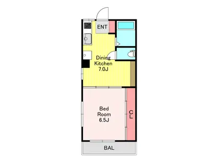 ミユキハイツ(1DK/3階)の間取り写真