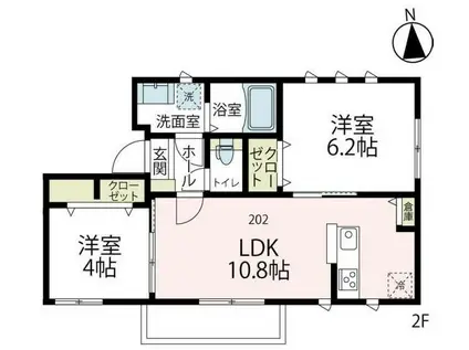 SOLANA鷺沼C(2LDK/2階)の間取り写真