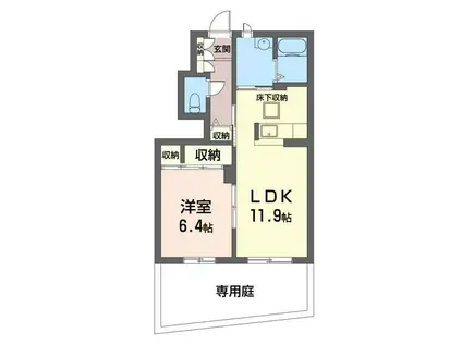 ステラ D(1LDK/1階)の間取り写真