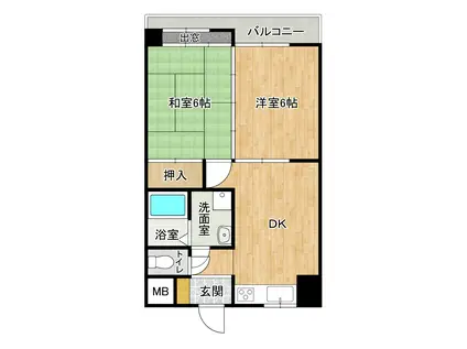 オリエンタル小倉南Ⅱ(2DK/4階)の間取り写真