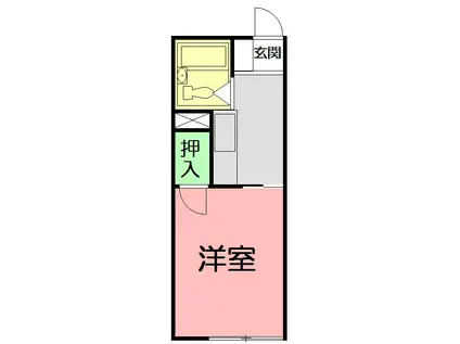 ピースハウスI(1K/2階)の間取り写真