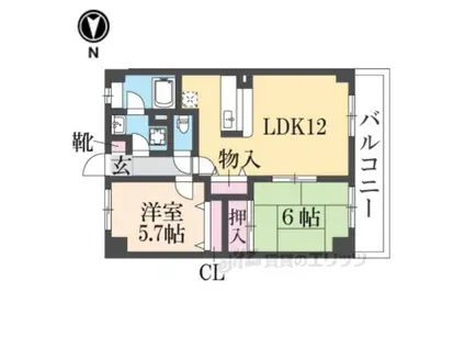 ひよどり(2LDK/5階)の間取り写真