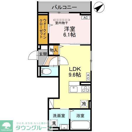 Dアヴァンス東柳田町(1LDK/1階)の間取り写真